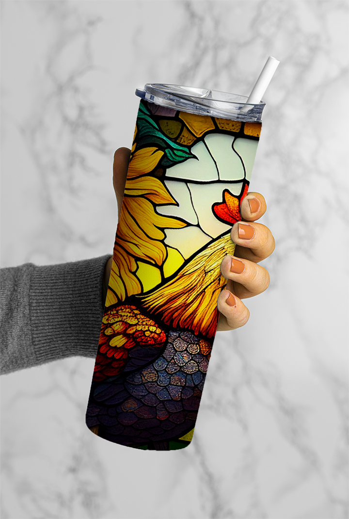 Stained Glass Roster Tumbler 20 oz.