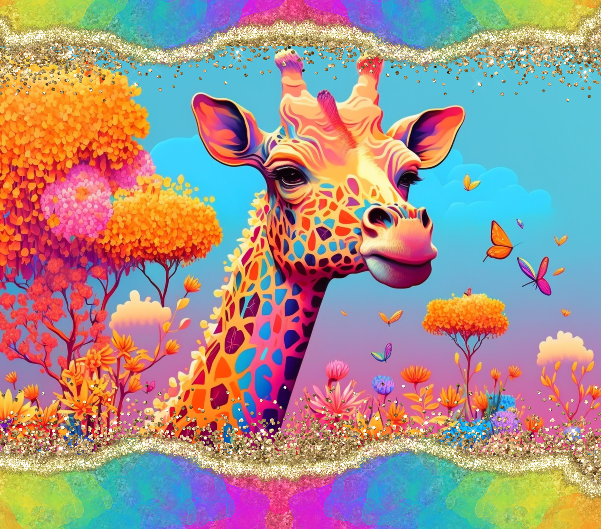 20 oz Giraffe tumbler – Hyper Designz Ink.