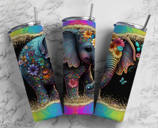 Colorful elephant 20 oz tumbler